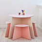 Circle Table & Stools Set: 