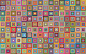 Retro, Squares, Abstract, Geometric, Art