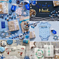 蓝色系列立体圣诞聚会party包装图案免扣png设计素材png126-淘宝网