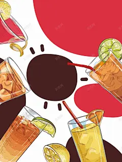 夏天饮料促销海报背景矢量图 设计图片 免费下载 页面网页 平面电商 创意素材