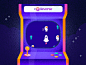 Arcade-Themed Social Post astronaut alien space rocket codeverse gif motion arcade machine learning virtual kids code video game retro game arcade