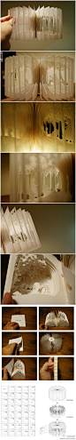 ，日本建筑师Yusuke Oono设计了这个360度无死角的立体书，无论从哪个角度，我们都可以欣赏到书本内页精美的镂空纸雕，