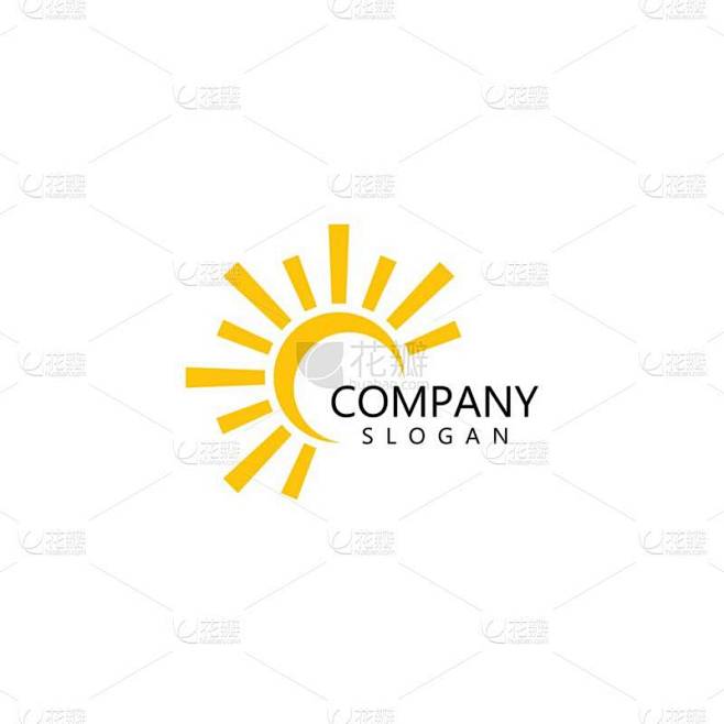 Sun ilustration logo vector图标模板