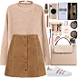 A fashion look from March 2017 featuring long sleeve tops, a-line skirt and white shoes. Browse and shop related looks.
