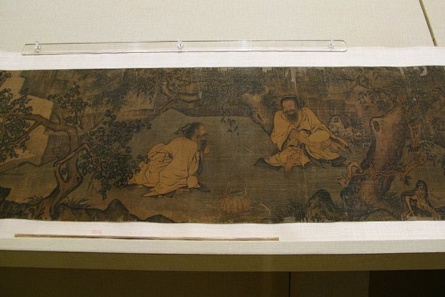 宋李唐《采薇图》.绢本,淡设色,纵27.