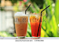 Thai Ice Tea / thai ice tea with milk and non milk - stock photo