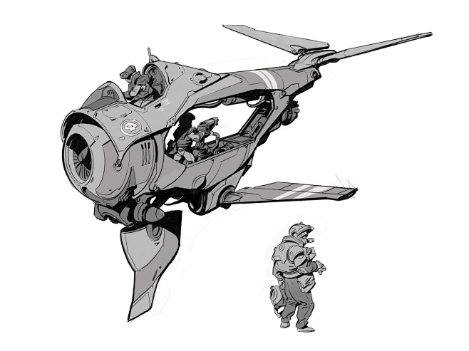 Flying scifi tech. C...