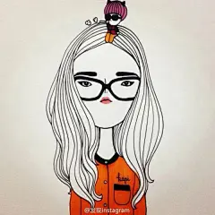 kapi复古女孩 简约系列 头像 线描 壁纸 酷酷