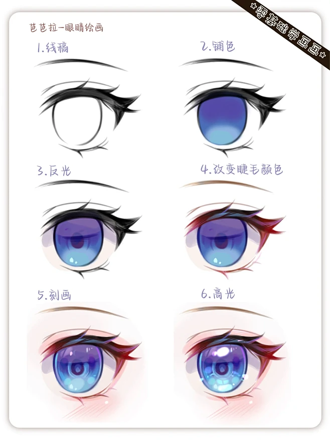零基础眼睛教程|原神二次元眼睛绘画合集～