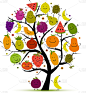 水果,幽默,式样,可爱的,芒果,皮塔雅,清新,食品,维生素,树