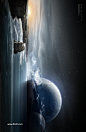 宇宙太空星球城市天空星空房地产海报