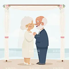 金婚纪念日  - 源文件下载【酷图网】金婚纪念日,爷爷奶奶,外公外婆,爱情,浪漫,卡通人物