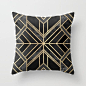 Geo Black Marble Dream Throw Pillow: 