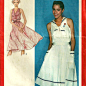 Vintage 80s Simplicity 9475 Pullover Sailor Style Sun Dress Pattern Size 12 Bust 34