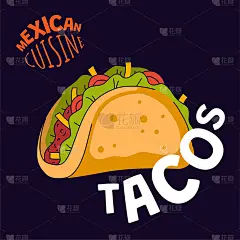 墨西哥炸玉米饼的海报。墨西哥快餐店、小餐馆或餐馆的广告横幅。拉丁美洲美食卷传单。传统菜玉米饼填充矢量