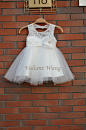 Lovely Ivory Lace Flower Girl Dress Wedding Baby Girls Dress Tulle Rustic Baby Birthday Dress Knee Length Lace Flower Sash Bow #服饰服装制作细节# #萌娃小公主裙# #婚礼小花童# @予心木子