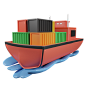 Cargo Ship 3D Illustration