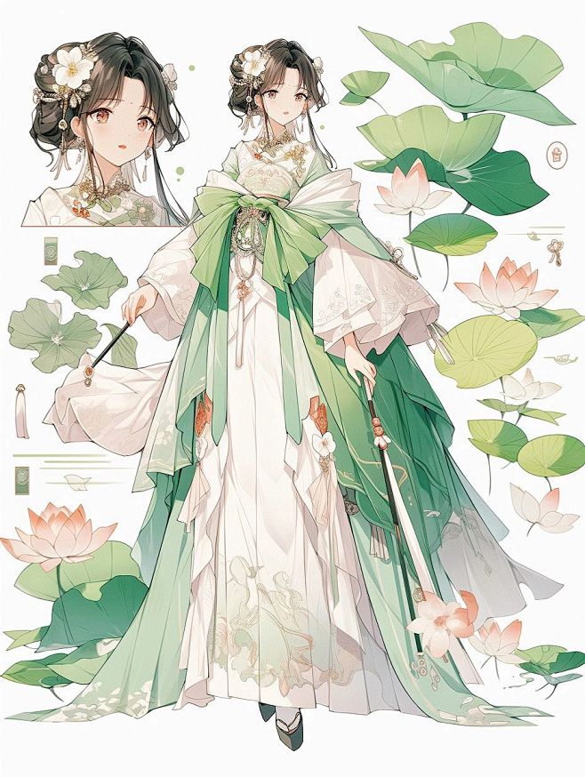 角色设计 荷夏玄女：夏楚楚
采集@别致的...