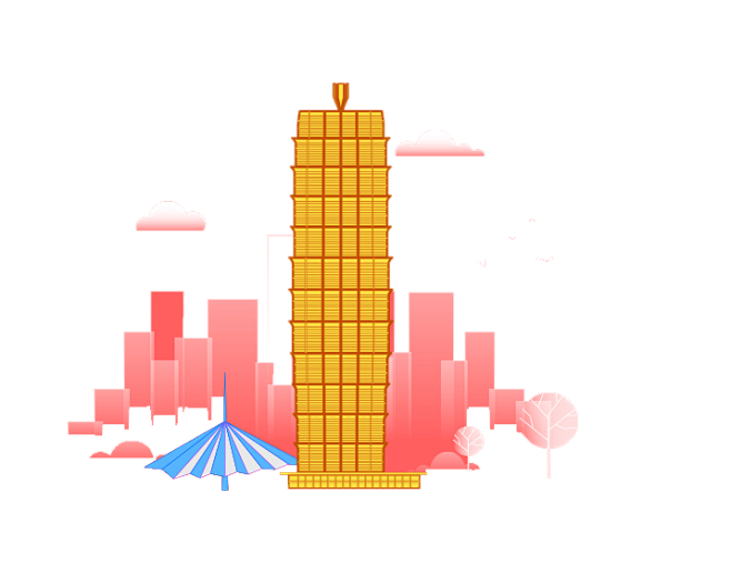 郑州地质标识郑州塔地标建筑简笔画中原福塔卡通郑州地标