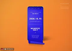 邀请电子卡片贺卡手机屏幕办公样机 办公用品 便签贴纸