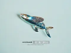 这就是一条咸鱼啦 日系趣味蓝色滴油 银色小鱼胸针-淘宝网