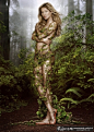创意图片 创意美女特摄影作品欣赏 大森林背景创意人物摄影 藤蔓元素创意摄影案例分享