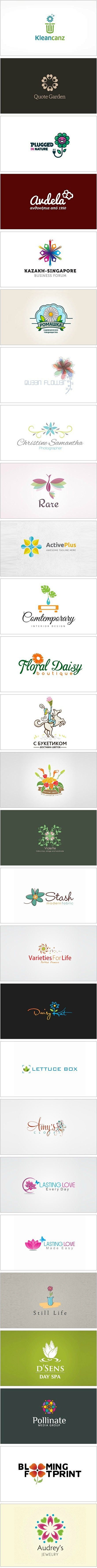 【早安Logo！一组花元素的Logo设计...