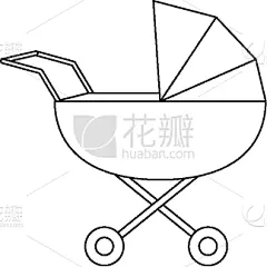 婴儿车,婴儿,符号,黑白图片,可爱的,家庭,父母,母亲,小的,散步