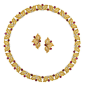 wo-Color Gold and Cabochon Ruby Necklace and Pair of Earclips, Buccellati@北坤人素材