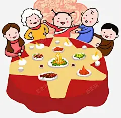 团圆饭插图 平面电商 创意素材