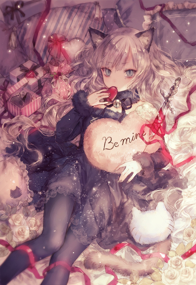 2019-01-02 15:19:25猫,喵娘,猫耳娘,猫娘,萌图猫儿於li雪尔同采自moe