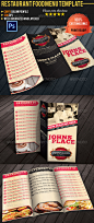 Tri-fold Restaurant Food Menu Template 04 - Food Menus Print Templates