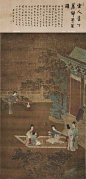 明 仇珠 女乐图轴绢本145.5x85.5