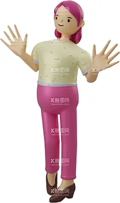 打招呼  - 源文件下载【酷图网】卡通,趣味,女性,女人,人偶,玩具,图标,海报,元素,