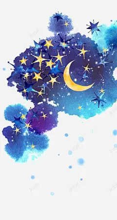 手绘夜晚的天空 设计图片 免费下载 页面网页 平面电商 创意素材