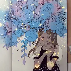 闪闪发光的小秘密，水彩手绘加板绘作品！（插画师ins：_semcool_）#插画艺术作品# ​​​​