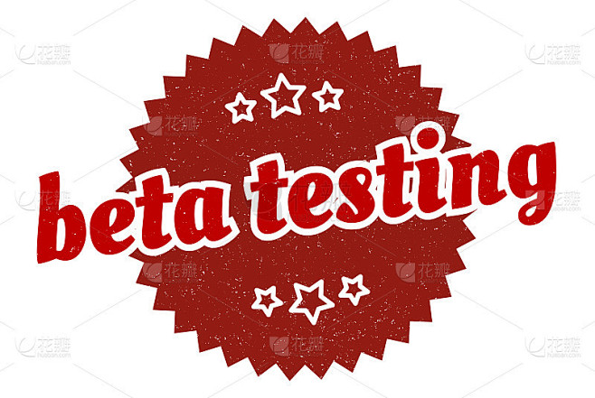 测试信号。Beta测试轮复古标签。测试
