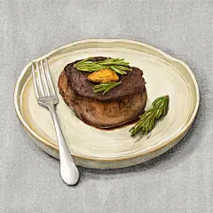 滴水成色——美食篇（松针厚牛排）