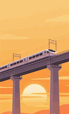高铁列车插图图形头像矢量插画元素