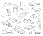 Skizze von Schuhen | Premium Vektor