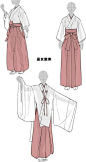 #设计秀# P站画师摩耶薫子老师（id=216005）绘制了非常详细的日本传统服饰解析，包括羽织、袴装、巫女装、浴衣等，快来长知识吧！转需~ ​​​​