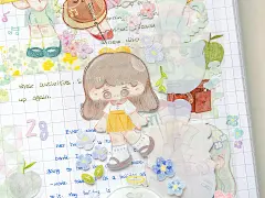 线条研究室 春日协奏曲 新品盐系人物和纸pet胶带拼贴手帐现货-淘宝网