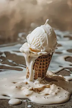 经典老味的原味冰淇淋摄影图片