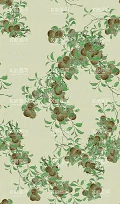 青梅  - 源文件下载【酷图网】青梅,水果,乱花,古画,数码印花