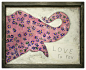 Pink Elephant Reclaimed Wood 'I Love You' Wall Art contemporary prints and posters