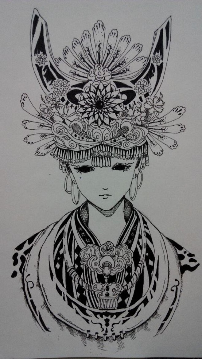 叶231从呵唯转采于2018-07-13 10:03:03线描美女画画叶231同采自