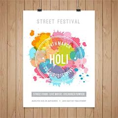 水彩泼墨海报DM宣传单聚会邀请函PSD分层AI矢量设计素材 (9)