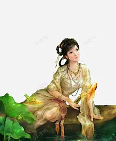 古代美女高清素材 中国风 人物 卡通 古代 古代美女 古风 唯美 手绘 美女 免抠png 设计图片 免费下载