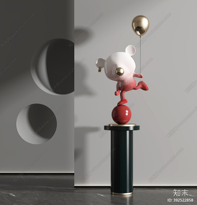 现代雕塑装置3D模型下载【ID:3925...