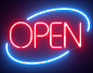 Round Neon Open Sign